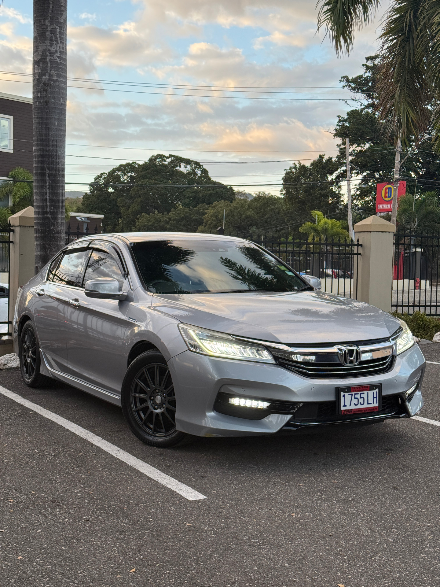 Silver Honda Accord rental — front three-quarter view